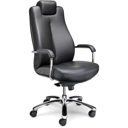 Artikelbild für Nowy Styl XXL Chefsessel Sonata Leder schwarz, Gestell chrom, Artikelnummer 477517