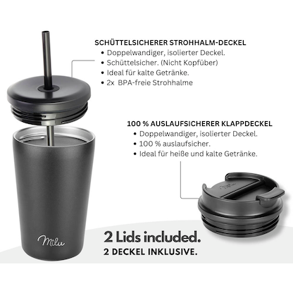 Artikelbild 7 für Milu Isolierbecher schwarz 400,0 ml, 1 St., Artikelnummer 534269