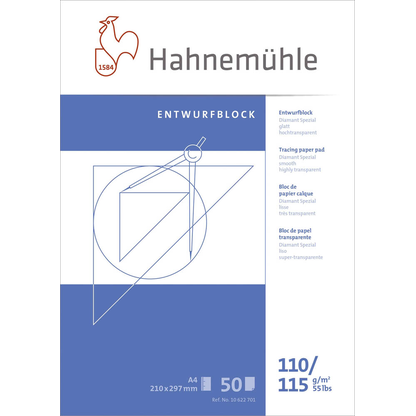Artikelbild für HAHNEMÜHLE Transparentpapier Entwurfblock 115 g/qm, 1 Block, Artikelnummer 600534