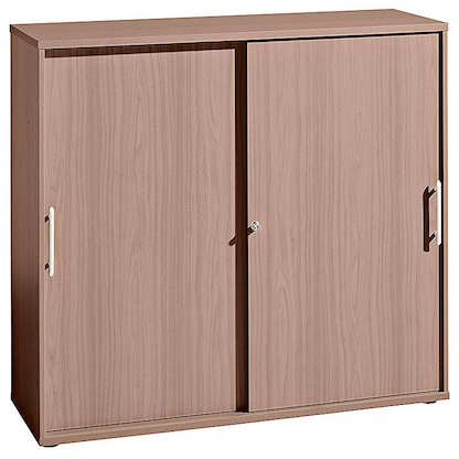 Artikelbild für HAMMERBACHER Schiebetürenschrank, V1753S/N/N/RE nussbaum 2 Fachböden 120,0 x 40,0 x 110,0 cm, Artikelnummer 195032