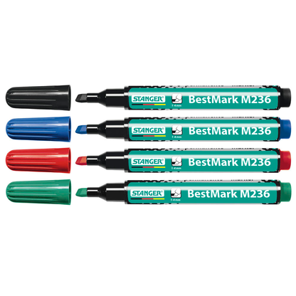 Artikelbild für STANGER BestMark M236 Permanentmarker-Set farbsortiert 1,0 - 4,0 mm, 4 St., Artikelnummer 436438
