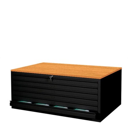 Artikelbild 2 für LÜLLMANN Planschrank buche, tiefschwarz 6 Schubladen 140,5 x 95,5 x 60,5 cm, 1 St., Artikelnummer 831558