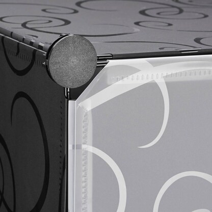 Artikelbild 3 für relaxdays Schuhschrank, 10021962_46 schwarz, transparent 6 Fachböden 49,0 x 37,0 x 107,0 cm, Artikelnummer 451332