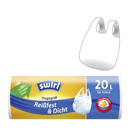 Artikelbild für swirl® Müllbeutel Reißfest & Dicht 2282 20,0 l weiß, 20 St., Artikelnummer 665673
