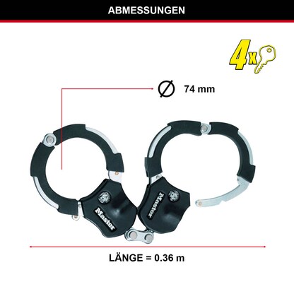 Artikelbild 2 für Master Lock® Fahrradschloss 8200EURDPRO schwarz 36,0 cm, 1 St., Artikelnummer 727323