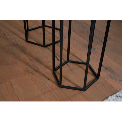 Artikelbild 6 für WOHNLING Beistelltische-Set sechseckig Massivholz schwarz, 3 St., Artikelnummer 166909