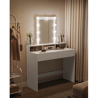 Artikelbild 5 für VASAGLE Schminktisch rechteckig Melamin, Spanplatte weiß 100,0 cm 40,0 cm, 1 St., Artikelnummer 439287