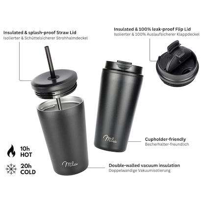 Artikelbild 6 für Milu Isolierbecher schwarz 400,0 ml, 1 St., Artikelnummer 534269