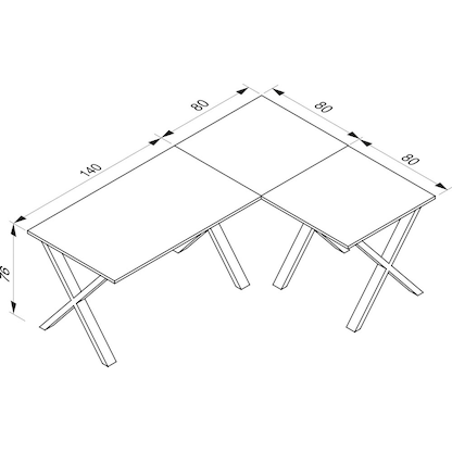 Artikelbild 2 für VCM my office Lona Schreibtisch honig-eiche rechteckig, X-Fuß-Gestell silber 220,0 x 80,0 cm, Artikelnummer 269229