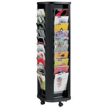 Artikelbild für PAPERFLOW Prospektständer drehbar schwarz DIN A4 40 Fächer 44,0 x 44,0 x 148,5 cm, 1 St., Artikelnummer 572800