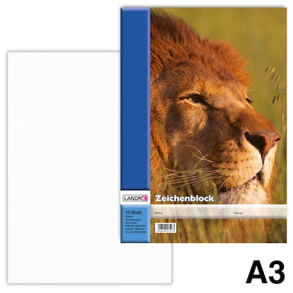 Artikelbild für LANDRÉ® Zeichenblock DIN A3 100 g/qm, 10 Blatt, 1 Block, Artikelnummer 486302