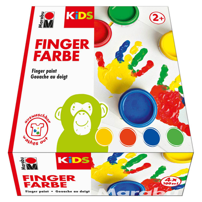 Artikelbild für Marabu KiDS Fingerfarbe farbsortiert, 4 St., Artikelnummer 399869