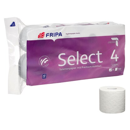 Artikelbild für FRIPA Toilettenpapier Select 4-lagig, 8 Rollen, Artikelnummer 532626