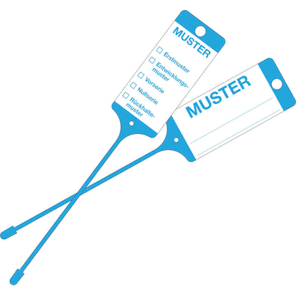 Artikelbild für EICHNER Hängeetiketten Muster blau 21,5 x 5,8 cm gelocht, 200 St., Artikelnummer 701637