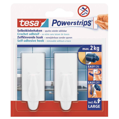 Artikelbild für tesa Trend Large Klebehaken für max. 2,0 kg, 2,0 x 5,0 cm, 2 St., Artikelnummer 739092