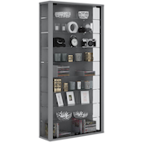 Artikelbild 1 für VCM my home Vitrosa Maxi Vitrine silber 8 Fachböden, Artikelnummer 780926