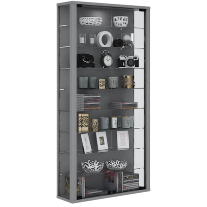 Artikelbild für VCM my home Vitrosa Maxi Vitrine silber 8 Fachböden, Artikelnummer 780926