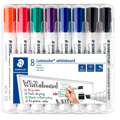 Artikelbild für STAEDTLER 351 B WP8X Whiteboard-Marker farbsortiert 2,0 - 5,0 mm, 8 St., Artikelnummer 381612