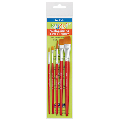 Artikelbild für KREUL MUCKI Borstenpinsel Größe 4, 6, 8, 12, 16, 5-teilig, Artikelnummer 153607