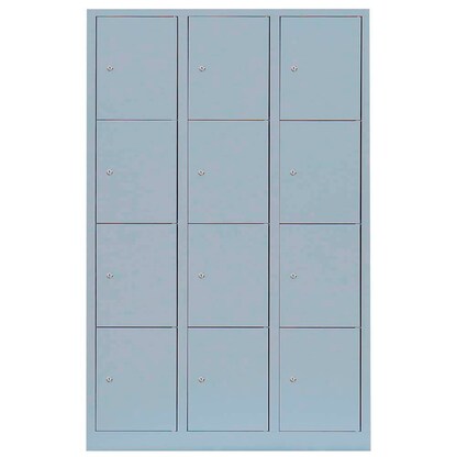 Artikelbild 2 für LÜLLMANN Schließfachschrank lichtgrau 523430, 12 Schließfächer 118,5 x 50,0 x 180,0 cm, Artikelnummer 186417