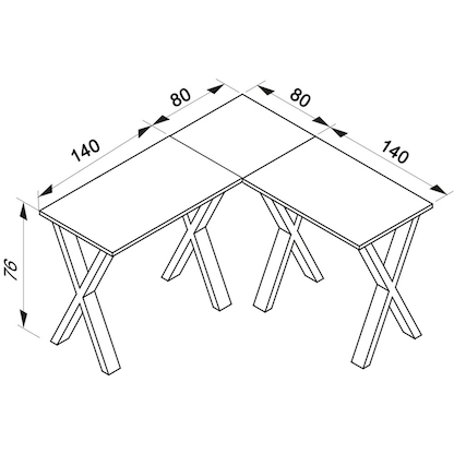 Artikelbild 2 für VCM my office Lona Schreibtisch anthrazit rechteckig, X-Fuß-Gestell silber 220,0 x 80,0 cm, Artikelnummer 269401