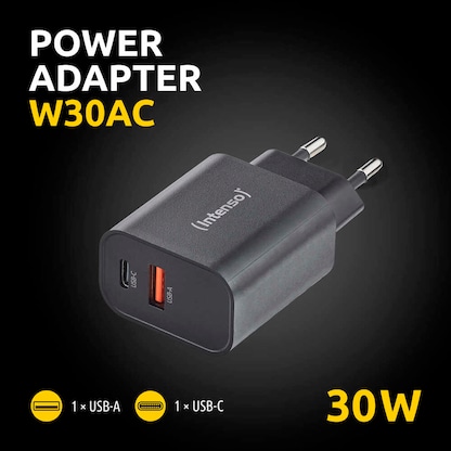 Artikelbild 6 für Intenso W30AC Ladeadapter schwarz, 30 Watt, Artikelnummer 781288