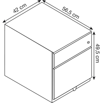 Artikelbild 2 für BISLEY Note Rollcontainer silber 2 Auszüge 42,0 x 56,5 x 49,5 cm, Artikelnummer 493445