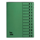 Artikelbild 1 für bene Ordnungsmappe 12 Fächer grün, 1 St., Artikelnummer 401695