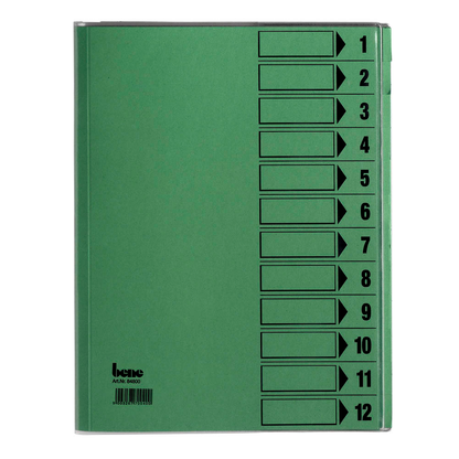 Artikelbild für bene Ordnungsmappe 12 Fächer grün, 1 St., Artikelnummer 401695