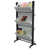 Artikelbild 1 für PAPERFLOW Prospektständer Duo grau DIN A3, DIN A4 85,5 x 38,5 x 167,5 cm, 1 St., Artikelnummer 572792