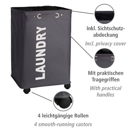 Artikelbild 3 für WENKO Wäschekorb Quadro grau, 1 St., Artikelnummer 531634