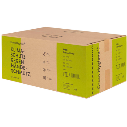 Artikelbild 5 für Green Hygiene® Papierhandtücher FALK Zick-Zack-Falzung 1-lagig 5.000 Tücher, Artikelnummer 508362