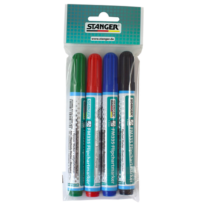 Artikelbild für STANGER FM335 Flipchart-Marker farbsortiert 1,0 - 3,0 mm, 4 St., Artikelnummer 436711