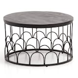 Artikelbild 1 für WOHNLING Couchtisch rund Massivholz schwarz 60,0 x 60,0 x 36,0 cm, 1 St., Artikelnummer 314639