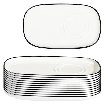 Artikelbild für ID Fine Untertassen Modest Black Mesa weiß Ø 22,0 cm, 12 St., Artikelnummer 633809