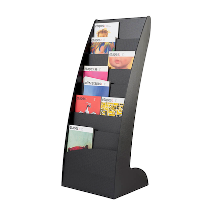 Artikelbild für PAPERFLOW Prospektständer Courbo schwarz DIN A3, DIN A4 44,3 x 35,0 x 108,3 cm, 1 St., Artikelnummer 572812