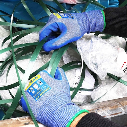 Artikelbild 4 für S&R unisex Arbeitshandschuhe blau Größe 9, 1 Paar, Artikelnummer 316776