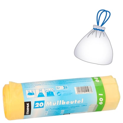 Artikelbild für STARPAK Müllbeutel 60,0 l gelb 20,0 µm, 20 St., Artikelnummer 515571