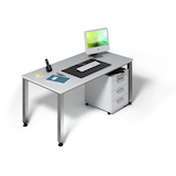 Artikelbild 1 für HAMMERBACHER Akandia Büromöbel-Set lichtgrau, Artikelnummer 841858