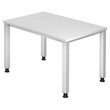 Artikelbild 1 für HAMMERBACHER Akandia höhenverstellbarer Schreibtisch weiß rechteckig, 4-Fuß-Gestell silber 120,0 x 80,0 cm, Artikelnummer 625677