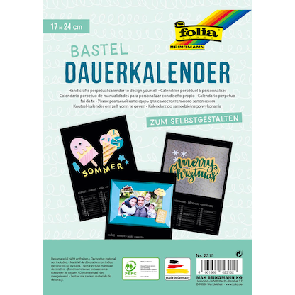 Artikelbild für folia Kalender zum Selbstgestalten 17,0 x 24,0 cm jahresunabhängig, 1 St., Artikelnummer 479012