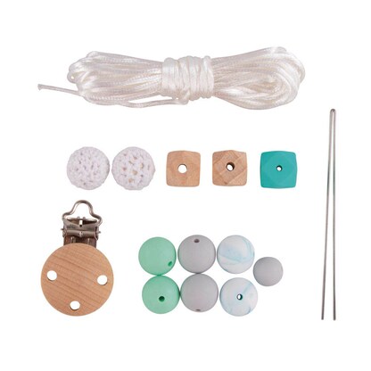 Artikelbild 3 für Rayher Bastelset Schnullerkette mint/natur/weiß, Artikelnummer 199352