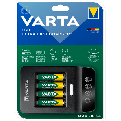 Artikelbild 2 für VARTA LCD ULTRA FAST CHARGER+ Akku-Schnellladegerät inkl. Akkus, Artikelnummer 148017