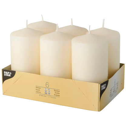Artikelbild für STARPAK Stumpenkerze creme, 6 St., Artikelnummer 683163