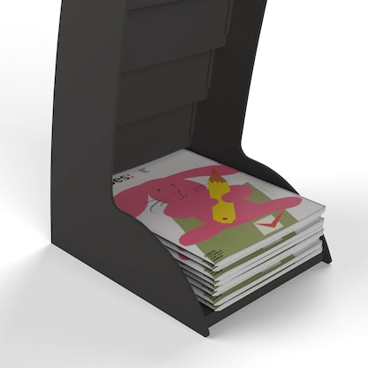 Artikelbild 2 für PAPERFLOW Prospektständer Courbo schwarz DIN A3, DIN A4 44,3 x 35,0 x 108,3 cm, 1 St., Artikelnummer 572812