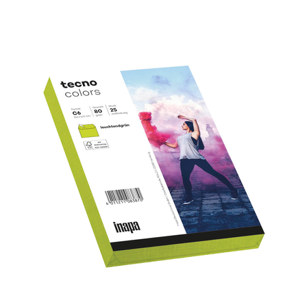 Artikelbild 4 für tecno Briefumschläge colors DIN C6 ohne Fenster leuchtend grün haftklebend 25 St., Artikelnummer 341016