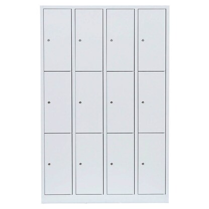 Artikelbild 2 für LÜLLMANN Schließfachschrank signalweiß 520347, 12 Schließfächer 117,0 x 50,0 x 180,0 cm, Artikelnummer 830955