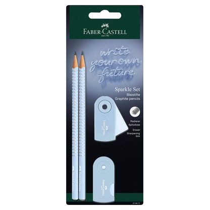 Artikelbild für FABER-CASTELL Grip Sparkle Bleistift-Set B sky blue, 1 Set, Artikelnummer 278228