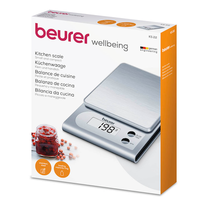 Artikelbild 2 für beurer Küchenwaage KS 22 silber für max. 3,0 kg, Artikelnummer 106581