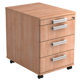 Artikelbild 1 für HAMMERBACHER AC30 Rollcontainer nussbaum 4 Auszüge 42,8 x 58,0 x 59,0 cm, Artikelnummer 860407